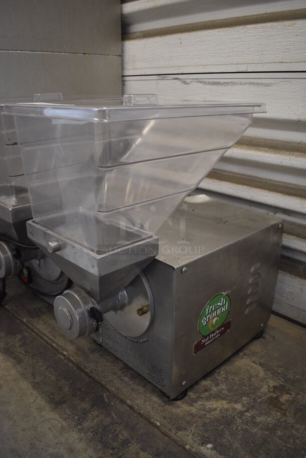 SWEET! 2013 Olde Tyme Model PN2 Stainless Steel Commercial Countertop Single Hopper Peanut Butter Mill Nut Grinder. 115 Volts, 1 Phase. 11x21x21. Tested and Working!