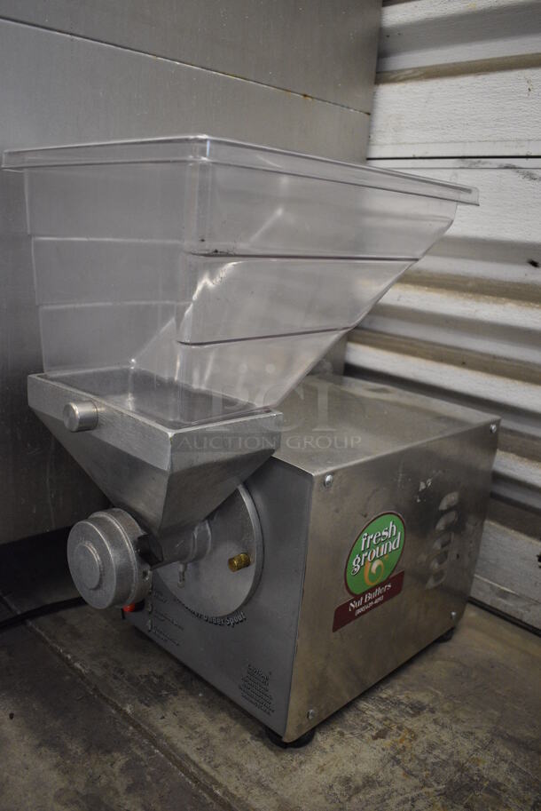 SWEET! 2018 Olde Tyme Model PN2 Stainless Steel Commercial Countertop Single Hopper Peanut Butter Mill Nut Grinder. 115 Volts, 1 Phase. 11x21x21. Tested and Working! - Image 2 of 8