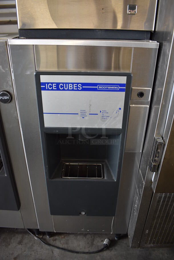 	WOW! Scotsman Model CME306WS-1H Stainless Steel Commercial Water Cooled Ice Head on Scotsman Model HD156S-1A Stainless Steel Commercial Floor Style Hotel Ice Dispenser. 115 Volts, 1 Phase. 22x30x78 - Image 2 of 5