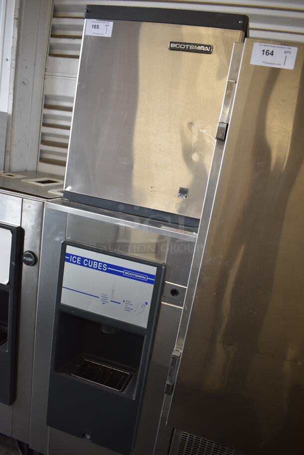 	WOW! Scotsman Model CME306WS-1H Stainless Steel Commercial Water Cooled Ice Head on Scotsman Model HD156S-1A Stainless Steel Commercial Floor Style Hotel Ice Dispenser. 115 Volts, 1 Phase. 22x30x78 - Image 4 of 5
