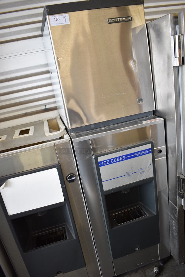 	WOW! Scotsman Model CME306WS-1H Stainless Steel Commercial Water Cooled Ice Head on Scotsman Model HD156S-1A Stainless Steel Commercial Floor Style Hotel Ice Dispenser. 115 Volts, 1 Phase. 22x30x78 - Image 5 of 5