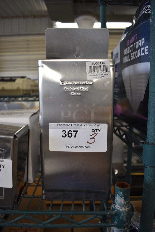 3 BRAND NEW! Thunder Group Model SLCCA13 Stainless Steel Bins. 5.5x3.5x13. 3 Times Your Bid!