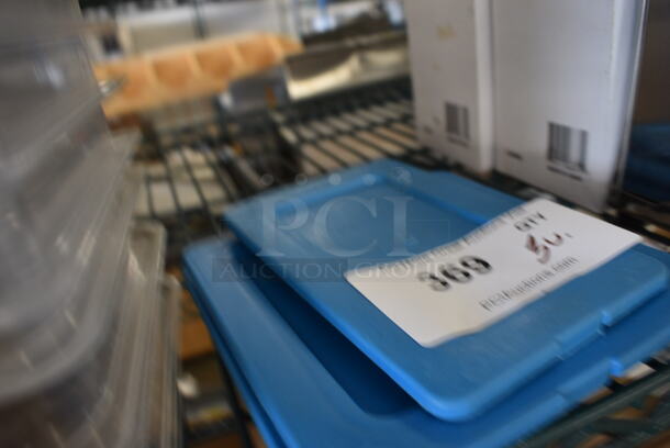 3 Various Blue Poly Drop In Bin Lids; 1/9 and 1/6. 3 Times Your Bid! - Image 2 of 2