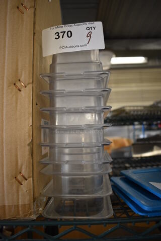 9 Clear Poly 1/9 Size Drop In Bins. 1/9x4. 9 Times Your Bid!