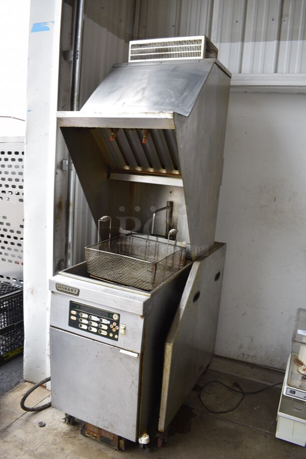 GORGEOUS! Stainless Steel Commercial Ventless Hood w/ Hobart Model 1HFC85 Stainless Steel Commercial Floor Style Electric Powered Deep Fat Fryer on Commercial Casters. 208 Volts, 3 Phase. 27x44x87 - Image 2 of 11