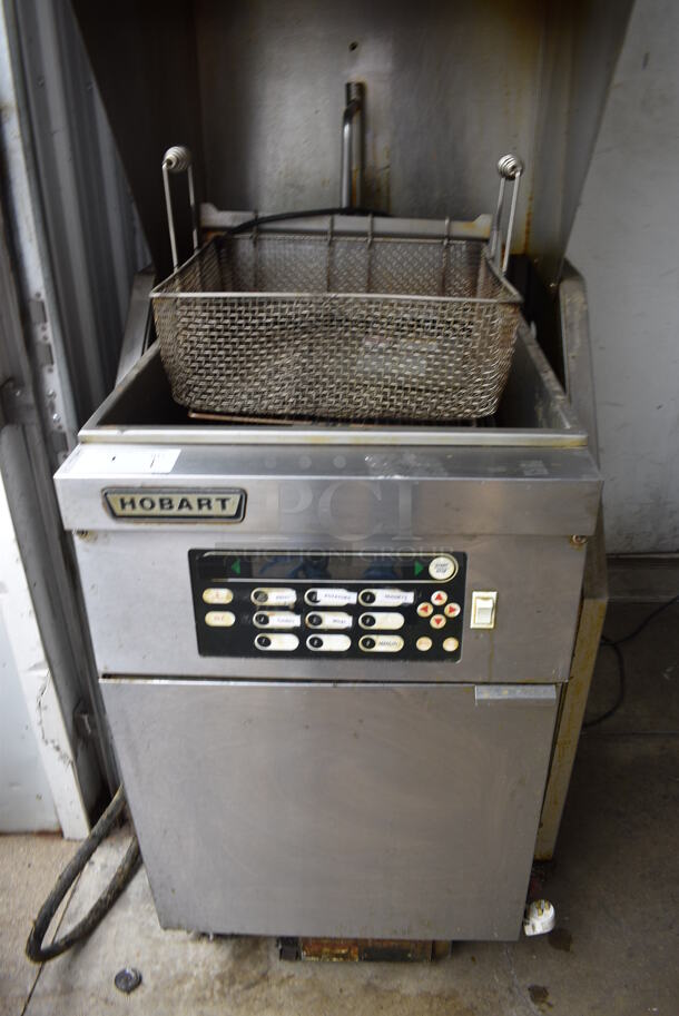 GORGEOUS! Stainless Steel Commercial Ventless Hood w/ Hobart Model 1HFC85 Stainless Steel Commercial Floor Style Electric Powered Deep Fat Fryer on Commercial Casters. 208 Volts, 3 Phase. 27x44x87 - Image 4 of 11