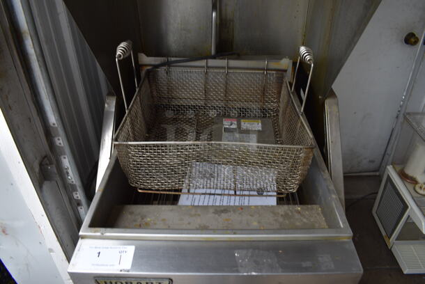 GORGEOUS! Stainless Steel Commercial Ventless Hood w/ Hobart Model 1HFC85 Stainless Steel Commercial Floor Style Electric Powered Deep Fat Fryer on Commercial Casters. 208 Volts, 3 Phase. 27x44x87 - Image 5 of 11