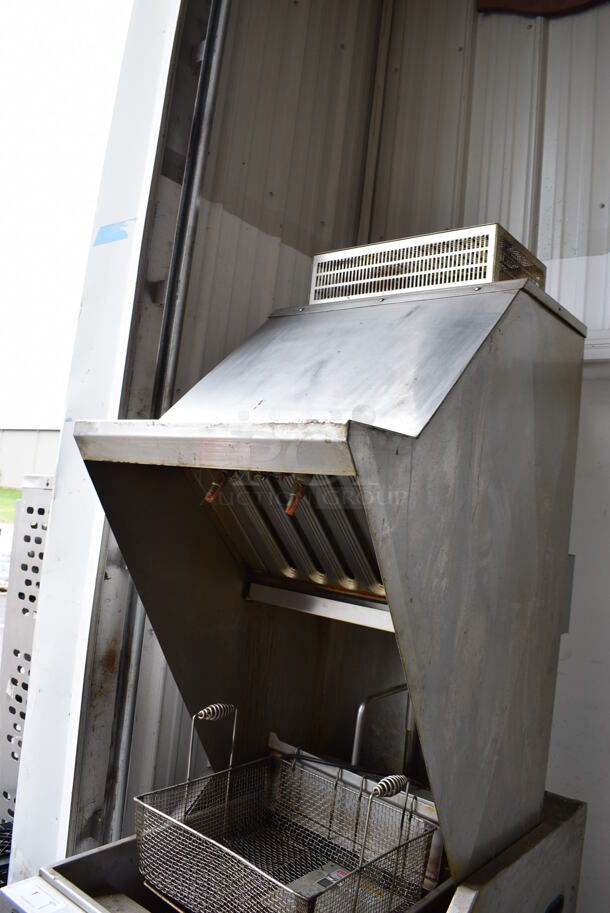 GORGEOUS! Stainless Steel Commercial Ventless Hood w/ Hobart Model 1HFC85 Stainless Steel Commercial Floor Style Electric Powered Deep Fat Fryer on Commercial Casters. 208 Volts, 3 Phase. 27x44x87 - Image 7 of 11