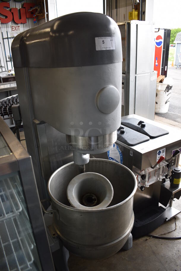 AWESOME! Hobart Model M-802 Metal Commercial 80 Quart Planetary Mixer w/ Stainless Steel Mixing Bowl, Paddle, Whisk and Dough Hook. 208 Volts, 3 Phase. 30x39x66 - Image 7 of 8