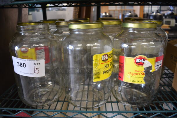 15 Jars w/ 14 Lids. 6x6x10. 15 Times Your Bid! - Image 1 of 3