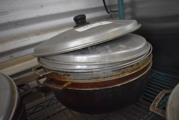 3 Metal Pots w/ 3 Lids. 17.5x14.5x5. 3 Times Your Bid! - Image 2 of 4