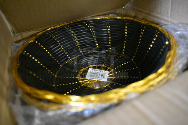 12 BRAND NEW IN BOX! Choice Plastic Handwoven Round Baskets. 8x8x2.5. 12 Times Your Bid! - Image 2 of 3
