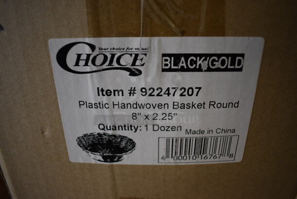 12 BRAND NEW IN BOX! Choice Plastic Handwoven Round Baskets. 8x8x2.5. 12 Times Your Bid! - Image 3 of 3