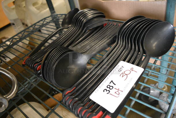 ALL ONE MONEY! Lot of 30 Black Poly Serving Spoons! 11.5" - Image 2 of 2