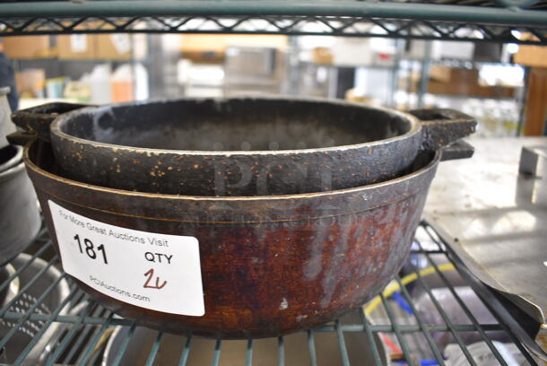 2 Metal Pots. 14.5x12.5x4.5, 14x10.5x5. 2 Times Your Bid!