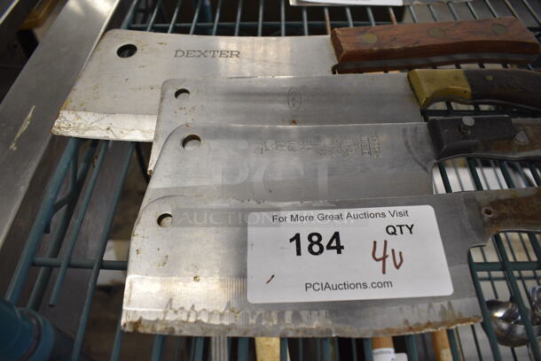 4 Various Stainless Steel Cleavers. Includes 13.5". 4 Times Your Bid! - Image 2 of 2