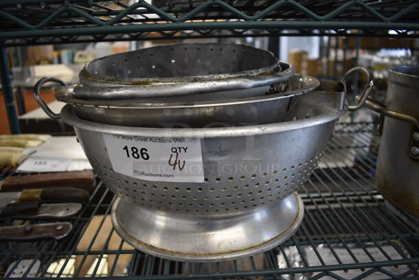 4 Various Metal Colanders. Includes 18x15x7. 4 Times Your Bid! - Image 1 of 3