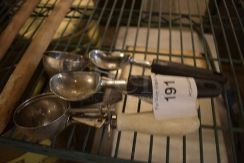4 Various Metal Scoops. Includes 8.5". 4 Times Your Bid!