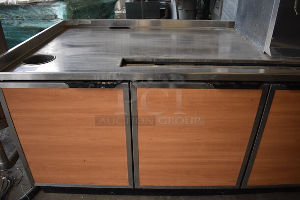 NICE! Duke Model SUB-BD-96-LM Stainless Steel Commercial Soda Station w/ 4 Wood Pattern Doors. 96x38x36 - Image 2 of 8