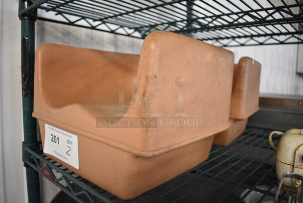 2 Tan Poly Booster Seats. 12x11x8. 2 Times Your Bid! - Image 2 of 3