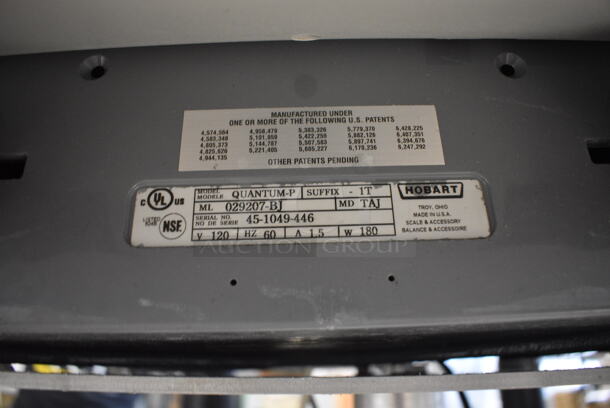 NICE! Hobart Model HWS-4 Stainless Steel Commercial Floor Style Wrapping Station w/ Hobart Model Quantum-P Scale and Label Dispenser. 120 Volts, 1 Phase. 54x38x55. Tested and Working! - Image 6 of 8