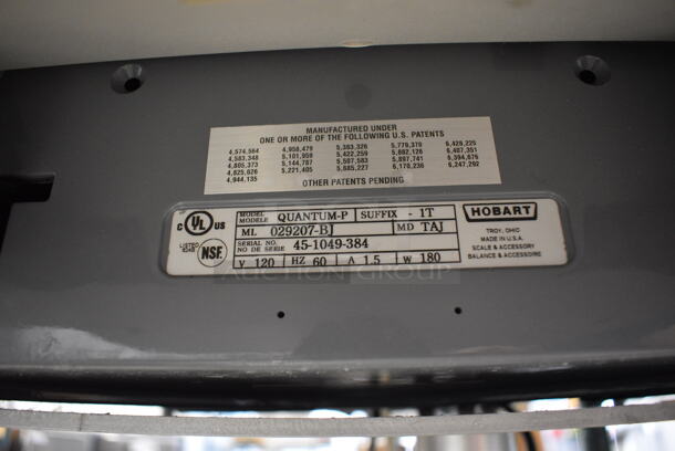 NICE! Hobart Model HWS-4 Stainless Steel Commercial Floor Style Wrapping Station w/ Hobart Model Quantum-P Scale. 120 Volts, 1 Phase. 27x31x58. Cannot Test Due To Plug Style - Image 4 of 7