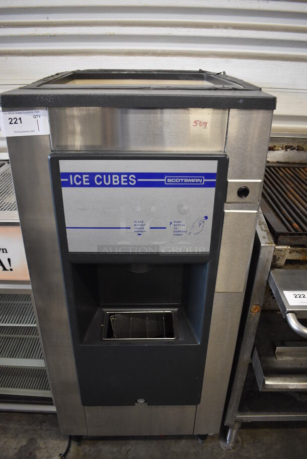 NICE! Scotsman Stainless Steel Commercial Ice Machine Hotel Dispenser. 22.5x30x50.5