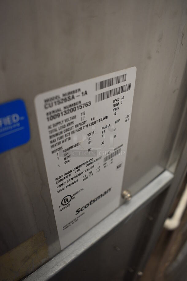 WOW! Scotsman Prodigy Model CU1526SA-1A Metal Commercial Air Cooled Self Contained Ice Machine. 115 Volts, 1 Phase. 26.5x27x39 - Image 7 of 7