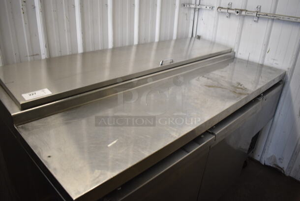 NICE! Continental Model CPA68 Stainless Steel Commercial Pizza Prep Table on Commercial Casters. 115 Volts, 1 Phase. 68x35x40. Tested and Powers On But Does Not Get Cold - Image 2 of 8