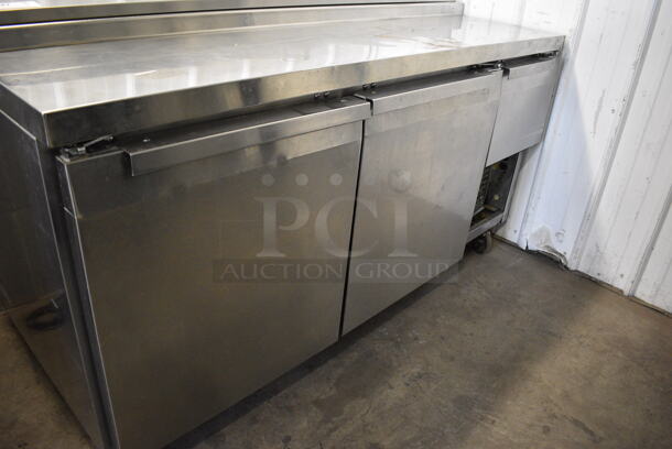 NICE! Continental Model CPA68 Stainless Steel Commercial Pizza Prep Table on Commercial Casters. 115 Volts, 1 Phase. 68x35x40. Tested and Powers On But Does Not Get Cold - Image 3 of 8