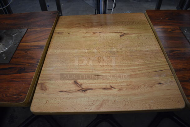 Wood Pattern Dining Table on Black Metal Table Base. Stock Picture - Cosmetic Condition May Vary. 20x24x30 - Image 2 of 5