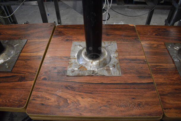 Wood Pattern Dining Table on Black Metal Table Base. Stock Picture - Cosmetic Condition May Vary. 20x24x30 - Image 4 of 5