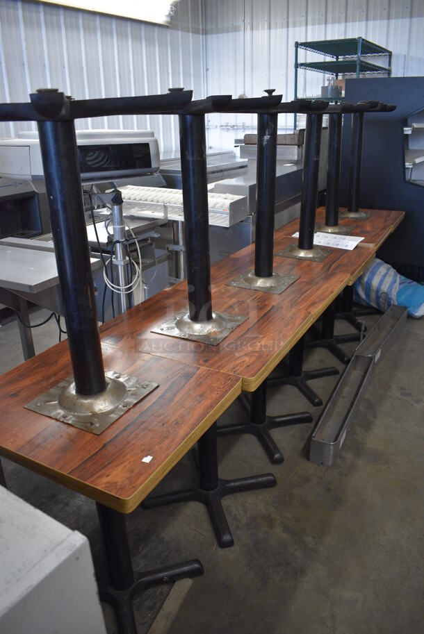 Wood Pattern Dining Table on Black Metal Table Base. Stock Picture - Cosmetic Condition May Vary. 20x24x30 - Image 5 of 5