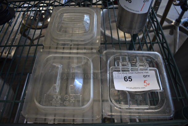 5 Various Clear Poly 1/6 Size Drop In Bin Lids. 5 Times Your Bid!