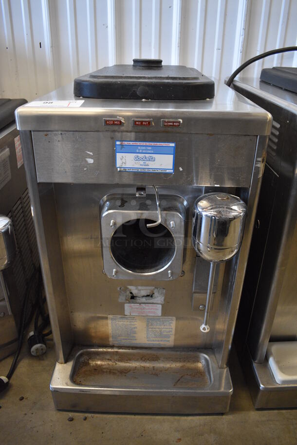 2011 Taylor Model 340D-27 Stainless Steel Commercial Countertop Single Flavor Frozen Beverage Machine w/ Drink Mixer Attachment. 208-230 Volts, 1 Phase. 18.5x31x32