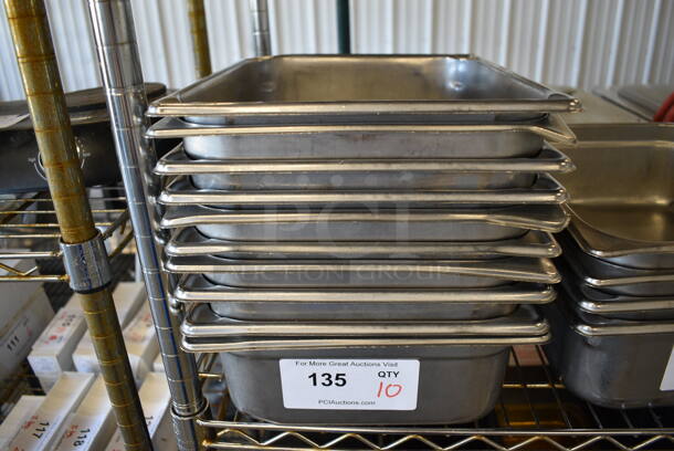 10 Stainless Steel 1/2 Size Drop In Bins. 1/2x4. 10 Times Your Bid!