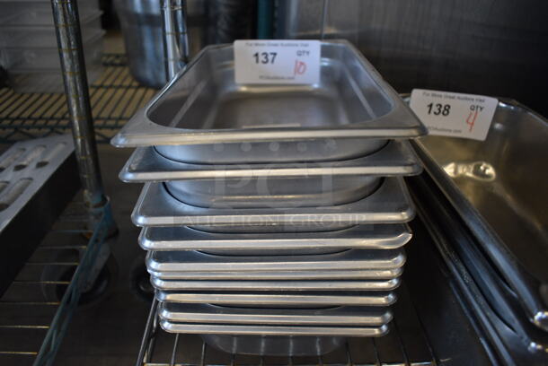 10 Stainless Steel 1/3 Size Drop In Bins. 1/3x2. 10 Times Your Bid!