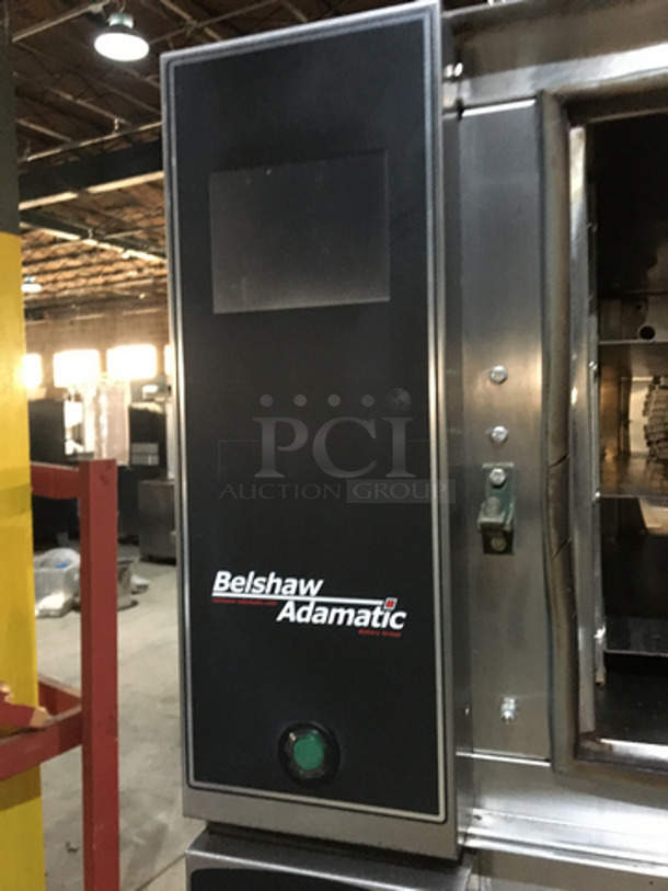 Belshaw Adamatic Commercial Electric Powered Dual Combi Oven! With View Through Doors! With Pan Racks Underneath! All Stainless Steel! Model FG189UZ84 Serial 2000003710FA032620! 2 X Your Bid! Makes One Unit! On Casters! - Image 8 of 11