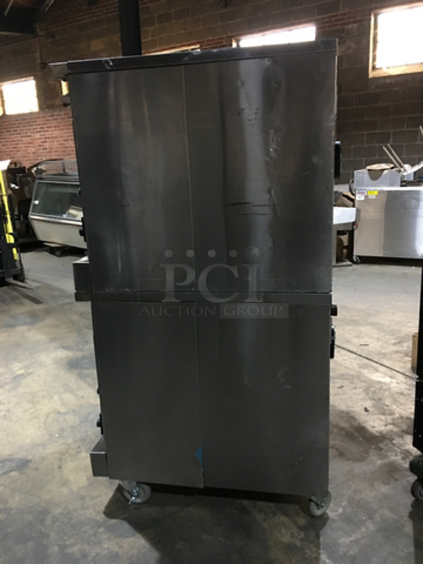 AMAZING! US Range Commercial Natural Gas Powered Double Deck Convection Oven! With View Through Doors! All Stainless Steel! Model SUMG100 Serial 1803100103017! On Casters! 2 X Your Bid! Makes One Unit! - Image 2 of 9