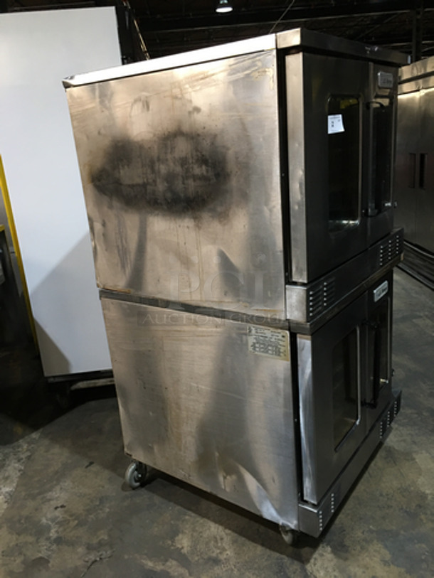 AMAZING! US Range Commercial Natural Gas Powered Double Deck Convection Oven! With View Through Doors! All Stainless Steel! Model SUMG100 Serial 1803100103017! On Casters! 2 X Your Bid! Makes One Unit! - Image 3 of 9