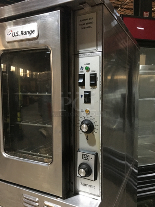AMAZING! US Range Commercial Natural Gas Powered Double Deck Convection Oven! With View Through Doors! All Stainless Steel! Model SUMG100 Serial 1803100103017! On Casters! 2 X Your Bid! Makes One Unit! - Image 7 of 9