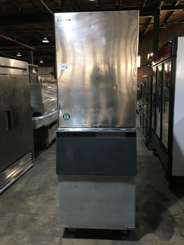 Hoshizaki Commercial Ice Making Machine! On Ice Bin! All Stainless Steel! On Legs! 2 X Your Bid! Makes One Unit! 