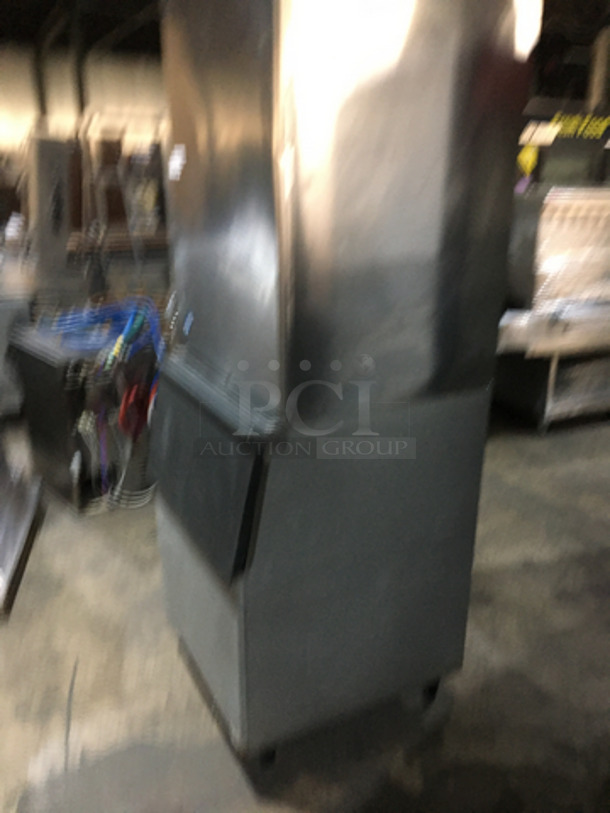 Hoshizaki Commercial Ice Making Machine! On Ice Bin! All Stainless Steel! On Legs! 2 X Your Bid! Makes One Unit!  - Image 2 of 8