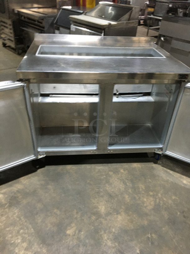 Continental Commercial Refrigerated Sandwich Prep Table! With 2 Door Underneath Storage Space! All Stainless Steel! On Commercial Casters! - Image 5 of 7