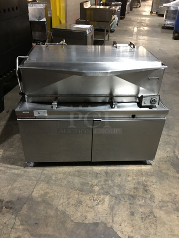 FAB! Market Forge Commercial Electric Powered Manual Tilt Skillet! All Stainless Steel! Model 1800 Serial 056955! 480V 3Phase! On Legs! - Image 1 of 9
