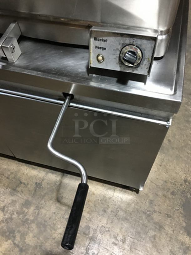 FAB! Market Forge Commercial Electric Powered Manual Tilt Skillet! All Stainless Steel! Model 1800 Serial 056955! 480V 3Phase! On Legs! - Image 6 of 9