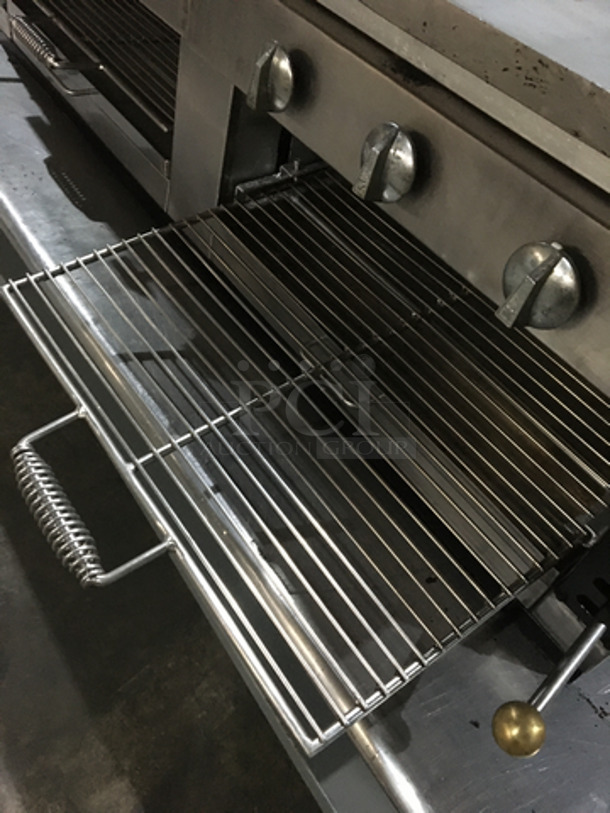 WOW! All Stainless Steel Natural Gas Powered Heavy Duty Flat Griddle! With Back & Side Splashes! With Dual Cheese Melter Underneath! On Equipment Stand! With Backsplash! With Underneath Storage Space! On Legs! - Image 7 of 10