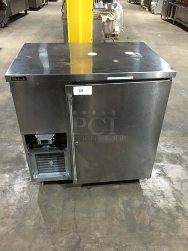 Perlick Commercial Single Door Bar Back Cooler! All Stainless Steel! Model BBS36RO Serial 783465! 115V 1Phase! On Legs!