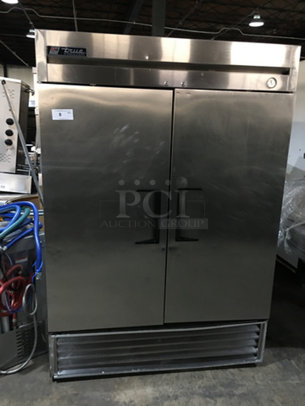 True Commercial 2 Door Reach In Freezer! All Stainless Steel! With Poly Coated Racks! Model T49F Serial 6514157! 115V 1Phase!