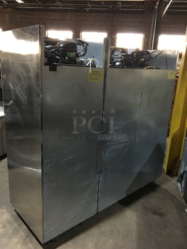 Hoshizaki Commercial 3 Door Reach In Cooler Merchandiser! With Poly Coated Racks! All Stainless Steel Body! Model CR3BFGYCL Serial E70037H! 115V 1Phase! - Image 4 of 10